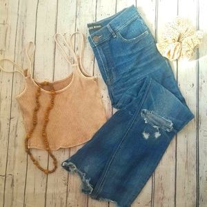 Express high rise distressed ankle jeans